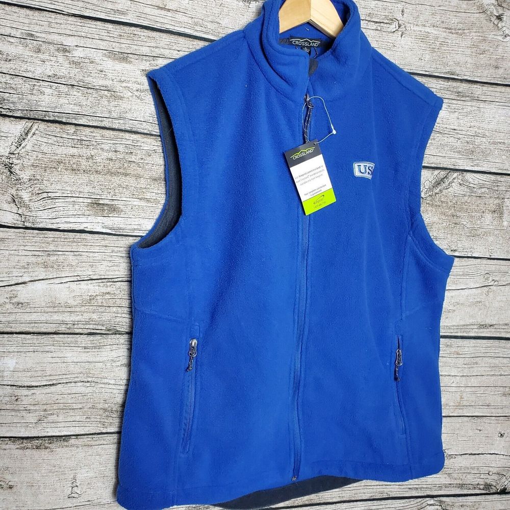 Crossland Blue Fleece Vest  Size Large NWT